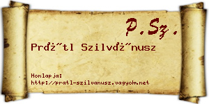 Prátl Szilvánusz névjegykártya